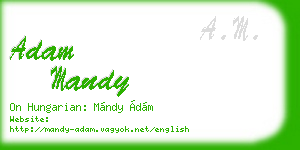 adam mandy business card